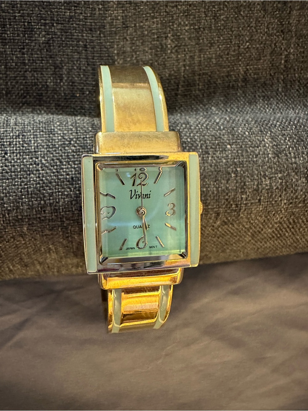Gold-Tone Women's Bracelet Watch with Mint Dial